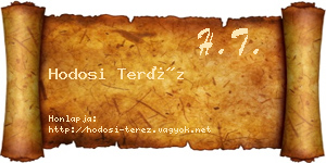 Hodosi Teréz névjegykártya